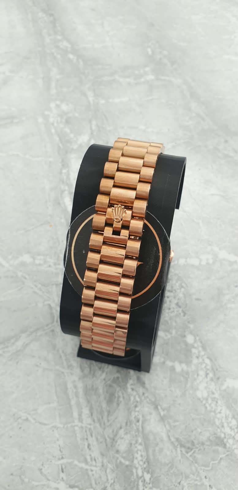 Rolex Day-Date, Automatic, Brown Dial, Fluted Bezel, Steel Case (36mm)