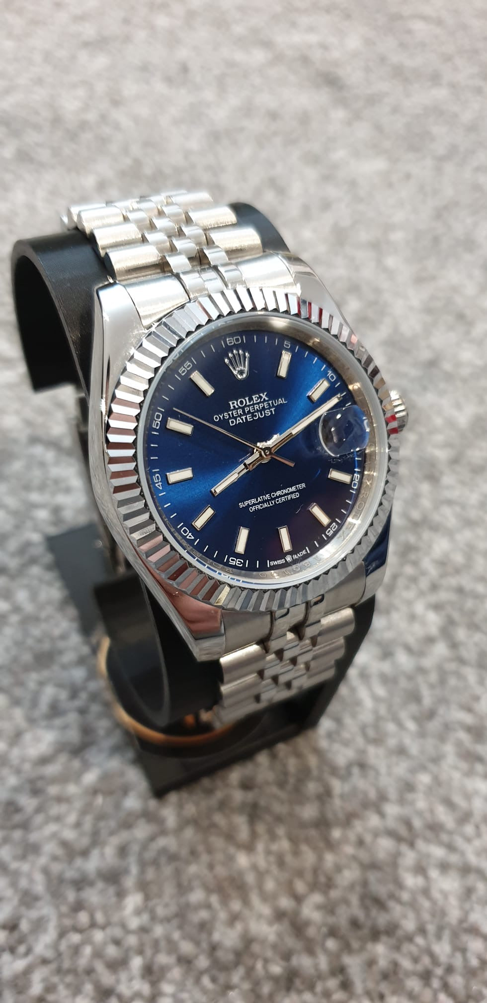 Rolex Datejust, Automatic, Blue Dial, Fluted Bezel, Steel Case (41mm)