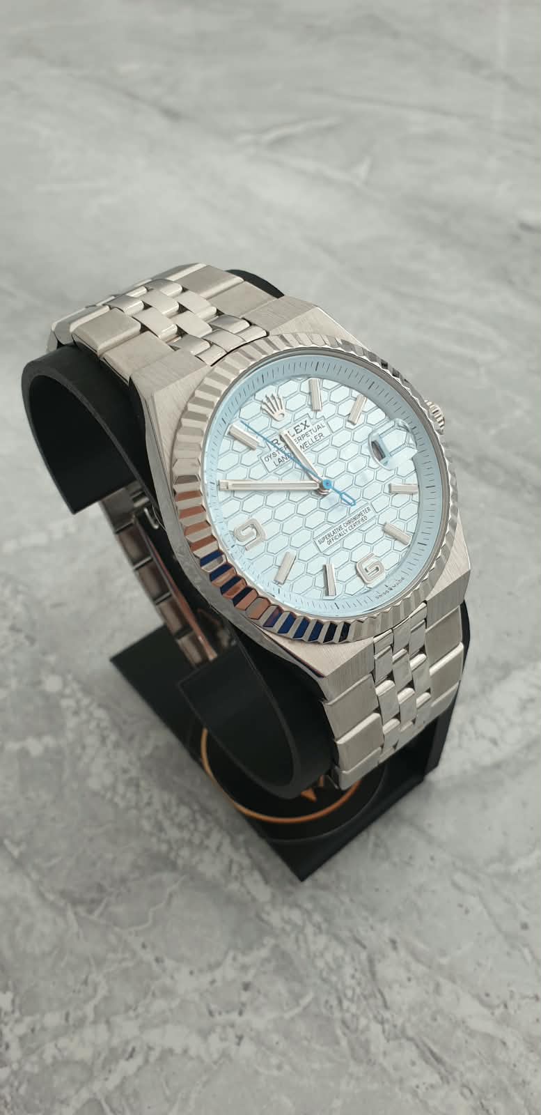 Rolex Land-Dweller, Automatic, Ice Blue Dial, Fluted Bezel, Stainless Steel Case and Bracelet (40mm)