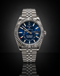 Rolex Sky-Dweller, Automatic, Blue Dial, Fluted Bezel, Steel Case (41mm)