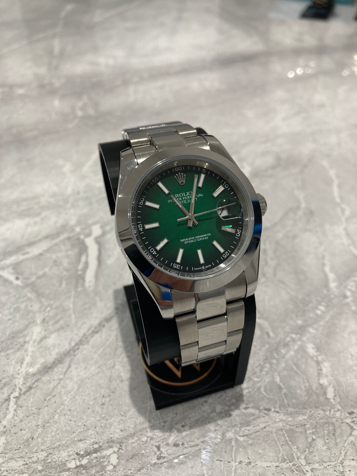 Rolex Datejust, Automatic, Ombré Green Dial, Smooth Bezel, Steel Case (41mm)