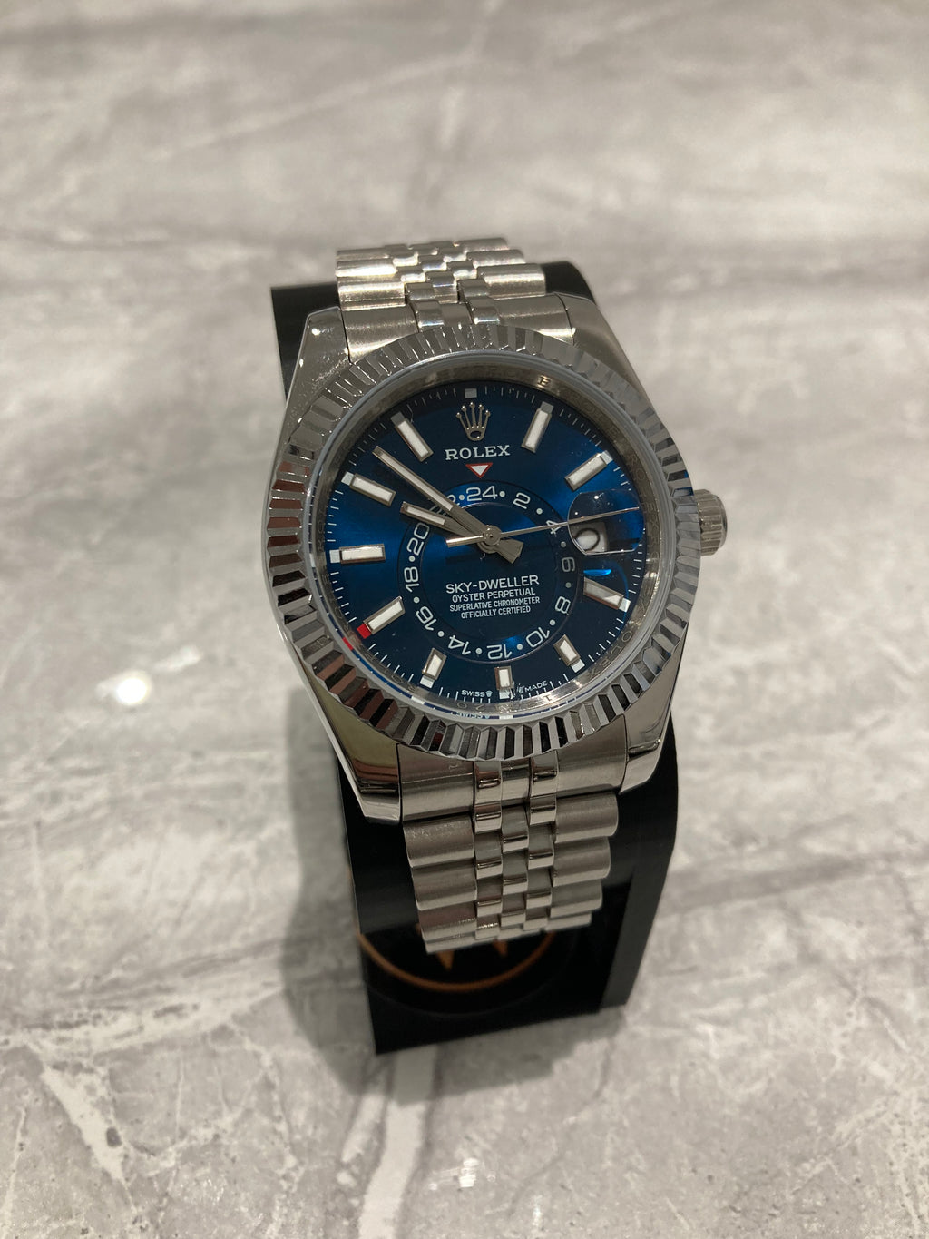 Rolex Sky-Dweller, Automatic, Blue Dial, Fluted Bezel, Steel Case (41mm)