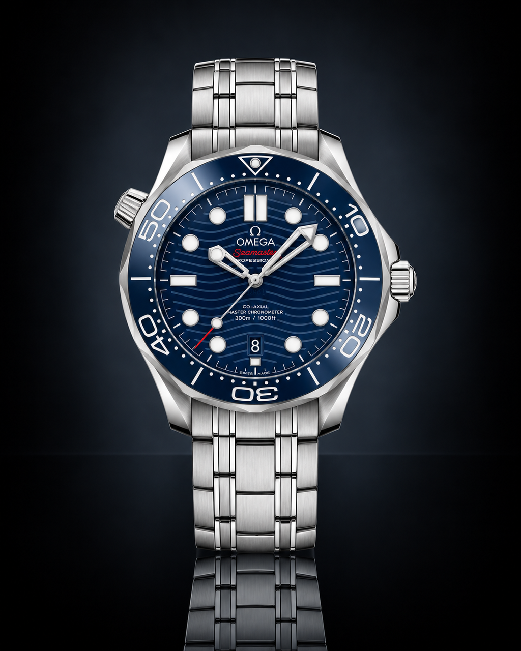 Omega Seamaster Diver 300M, Automatic, Blue Dial, Blue Bezel, Stainless Steel Bracelet (42mm)