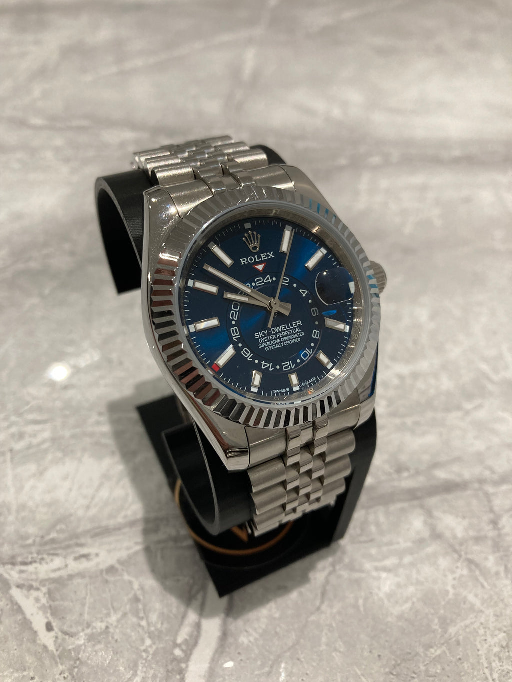 Rolex Sky-Dweller, Automatic, Blue Dial, Fluted Bezel, Steel Case (41mm)