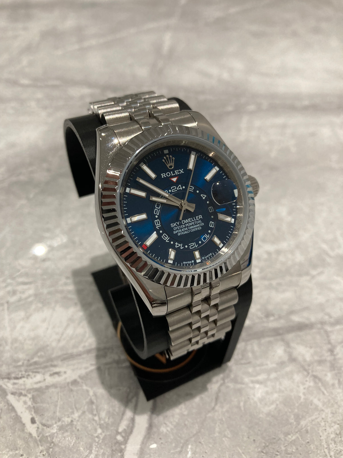 Rolex Sky-Dweller, Automatic, Blue Dial, Fluted Bezel, Steel Case (41mm)