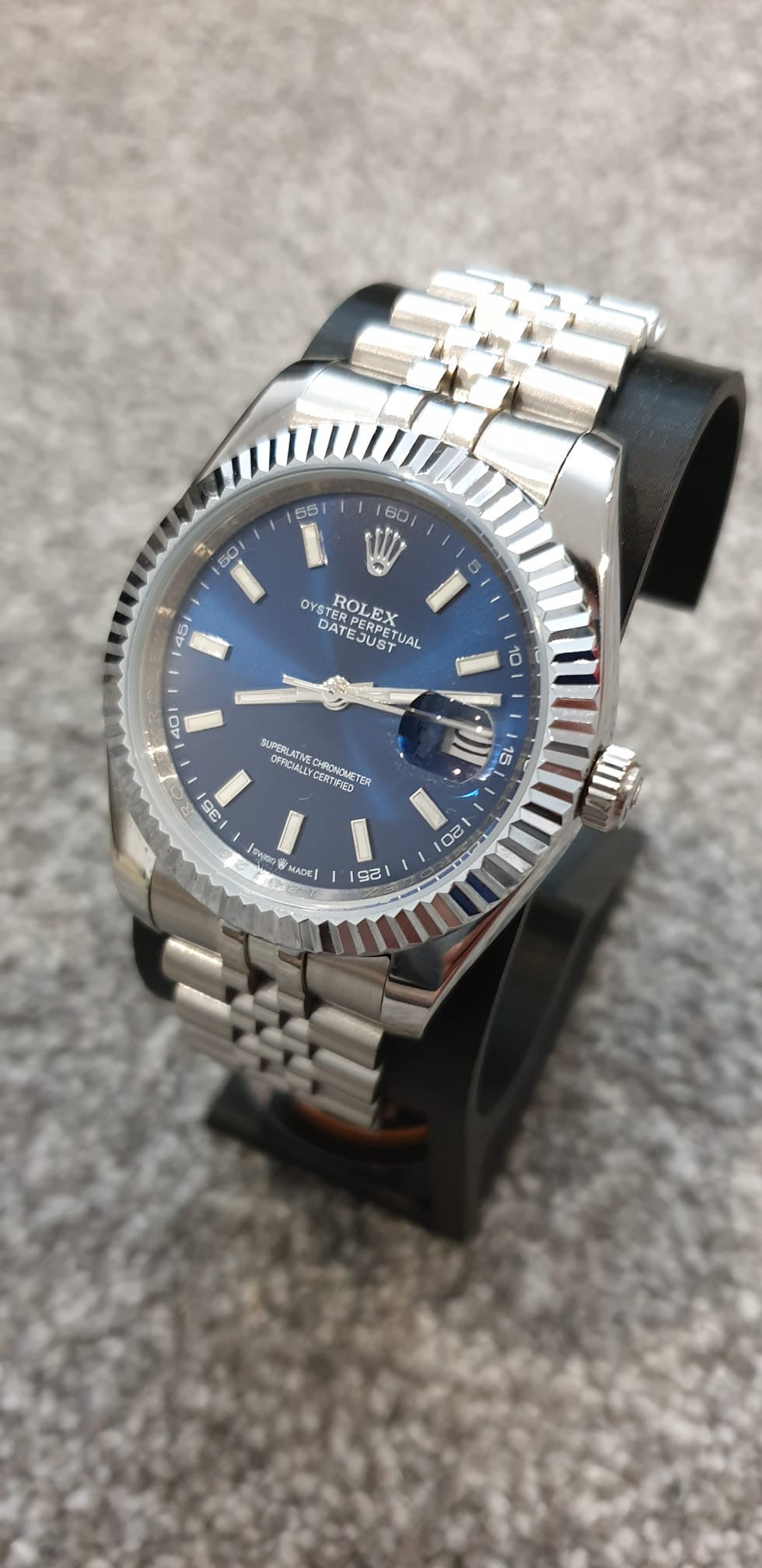 Rolex Datejust, Automatic, Blue Dial, Fluted Bezel, Steel Case (41mm)