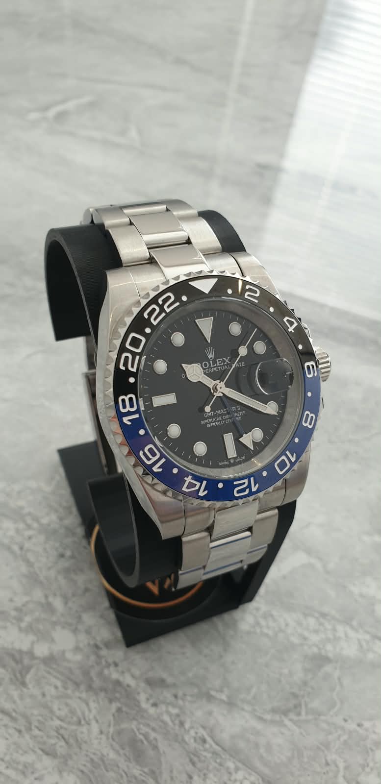Rolex GMT-Master II, Automatic, Black Dial, Batman-Style Bezel, Steel Case (41mm)