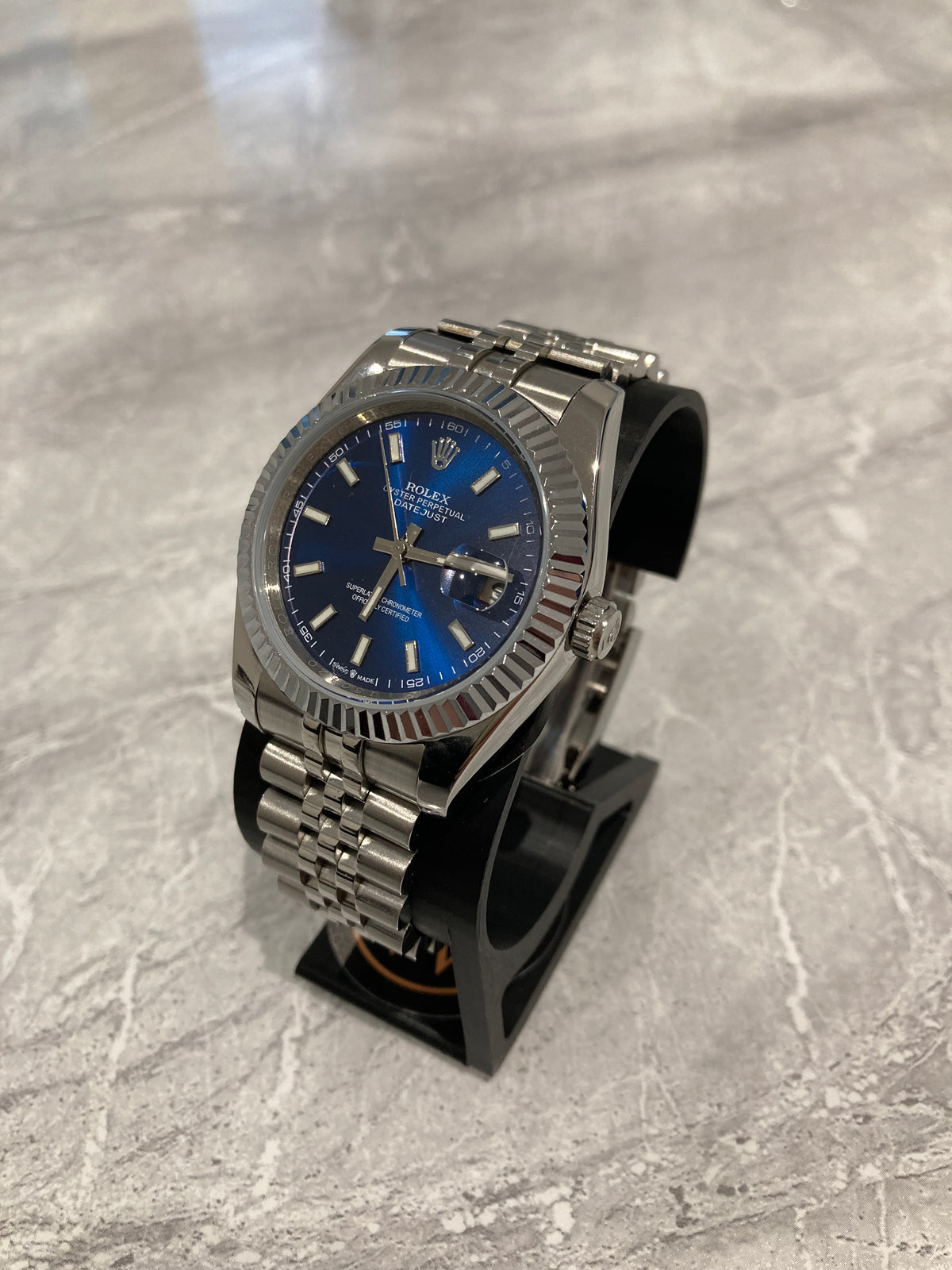 Rolex Datejust, Automatic, Blue Dial, Fluted Bezel, Steel Case (41mm)