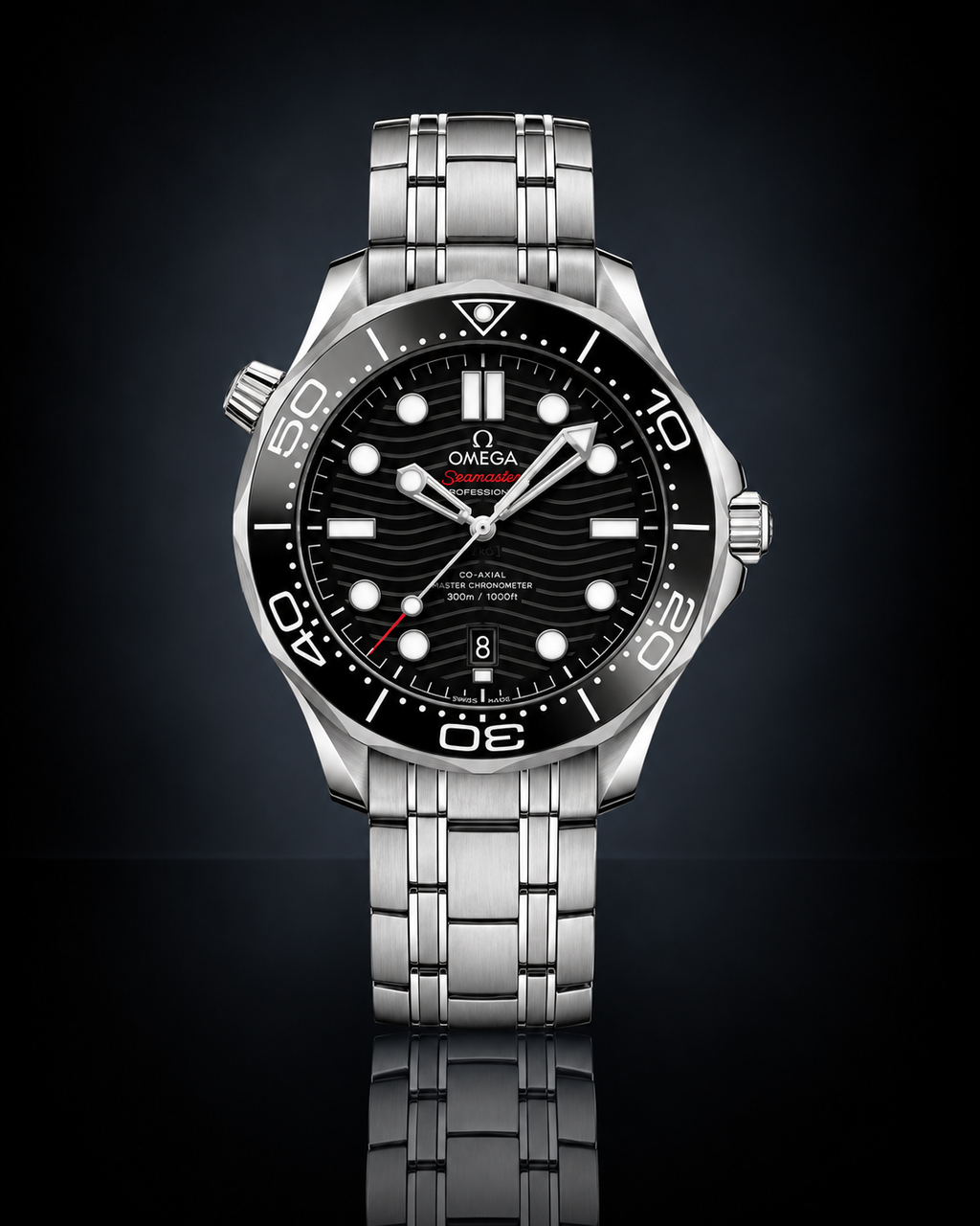 Omega Seamaster Diver 300M, Automatic, Black Dial, Black Bezel, Stainless Steel Bracelet (42mm)