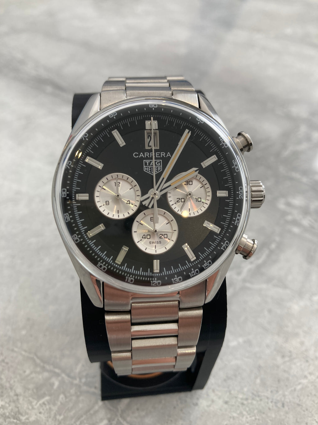 TAG Heuer Carrera Chronograph, Automatic, Black Dial, Steel Case (42mm)
