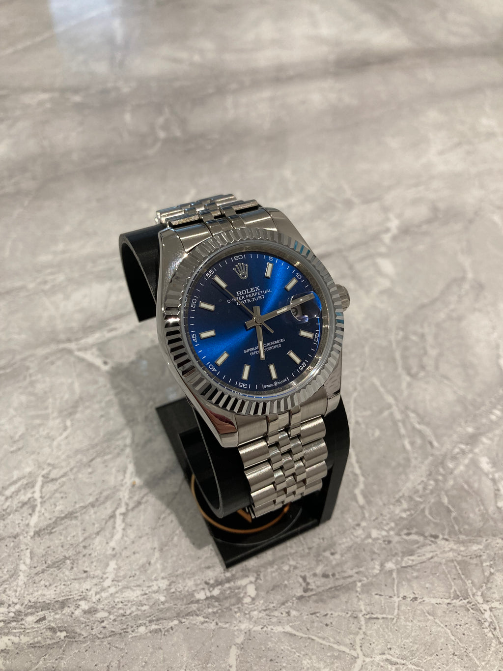 Rolex Datejust, Automatic, Blue Dial, Fluted Bezel, Steel Case (41mm)