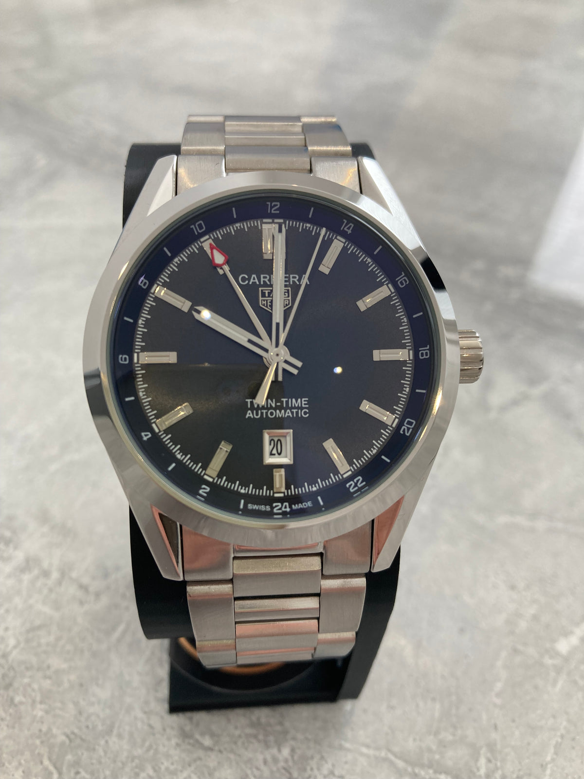 TAG Heuer Carrera Twin-Time, Automatic, Blue Dial, GMT Display, Steel Case (41mm)