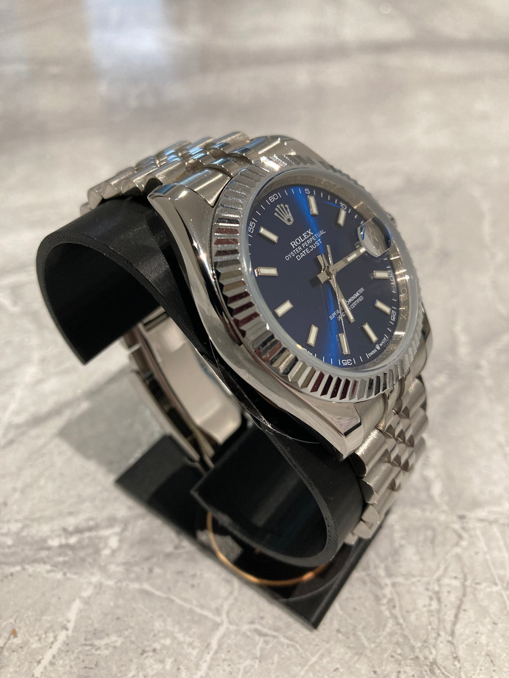 Rolex Datejust, Automatic, Blue Dial, Fluted Bezel, Steel Case (41mm)
