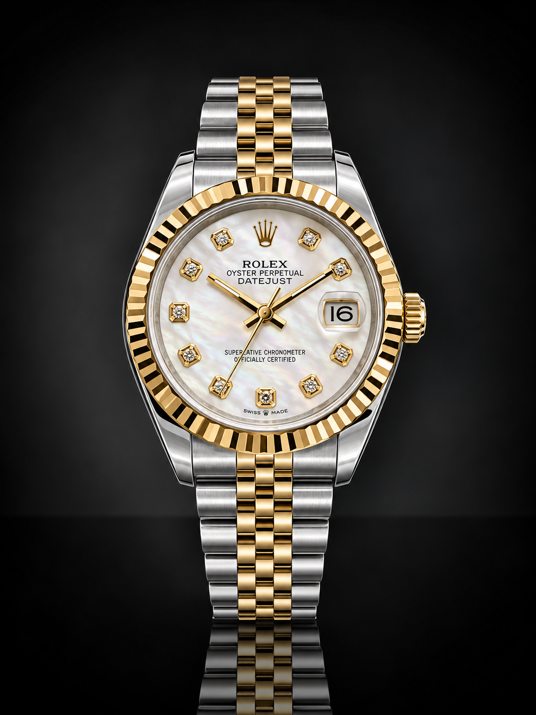 Rolex Datejust, Automatic, White Dial, Fluted Bezel, Steel Case (31mm)