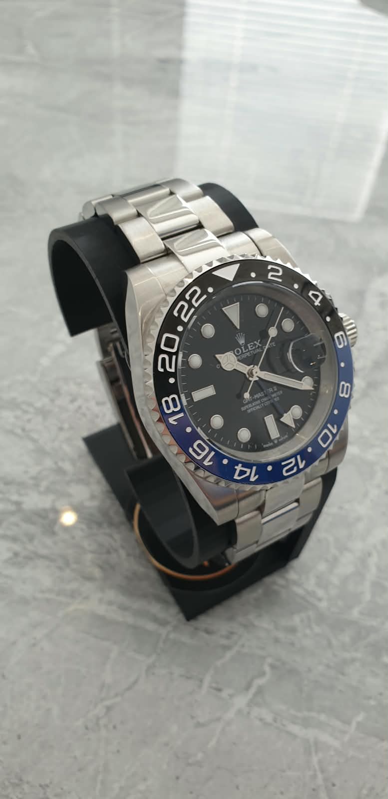 Rolex GMT-Master II, Automatic, Black Dial, Batman-Style Bezel, Steel Case (41mm)