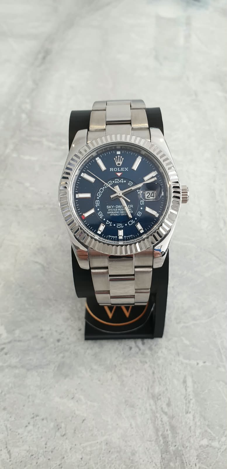 Rolex Sky-Dweller, Automatic, Blue Dial, Fluted Bezel, Steel Case (41mm)