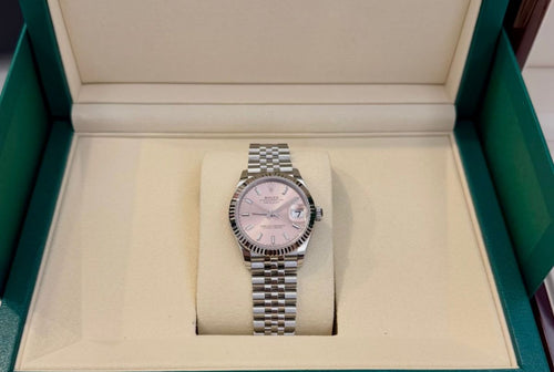 Rolex Datejust, Automatic, Pink Dial, Fluted Bezel, Steel Case (31mm)