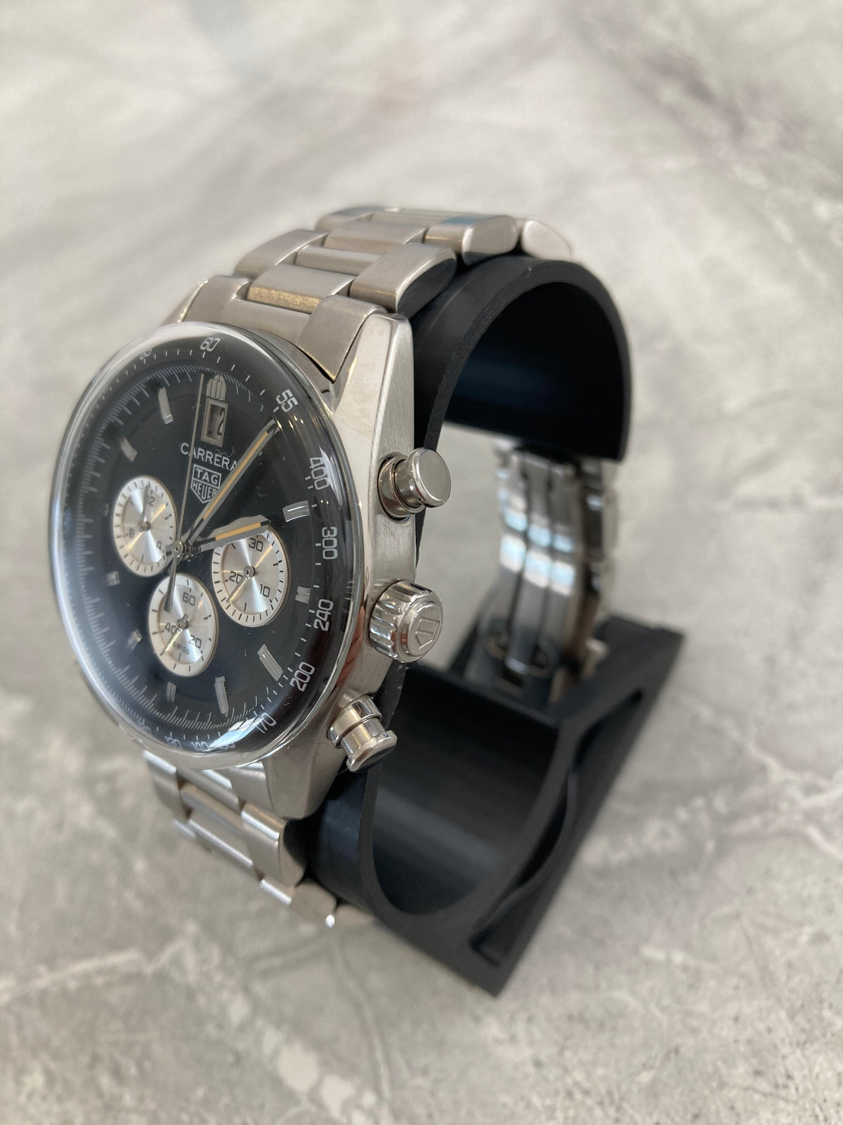 TAG Heuer Carrera Chronograph, Automatic, Black Dial, Steel Case (42mm)