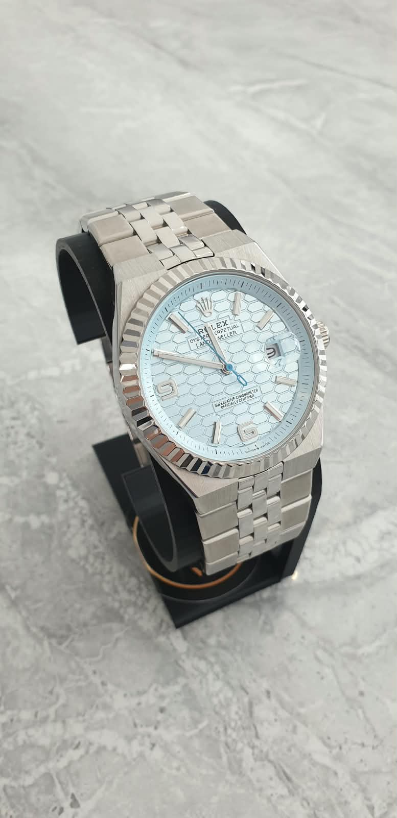 Rolex Land-Dweller, Automatic, Ice Blue Dial, Fluted Bezel, Stainless Steel Case and Bracelet (40mm)