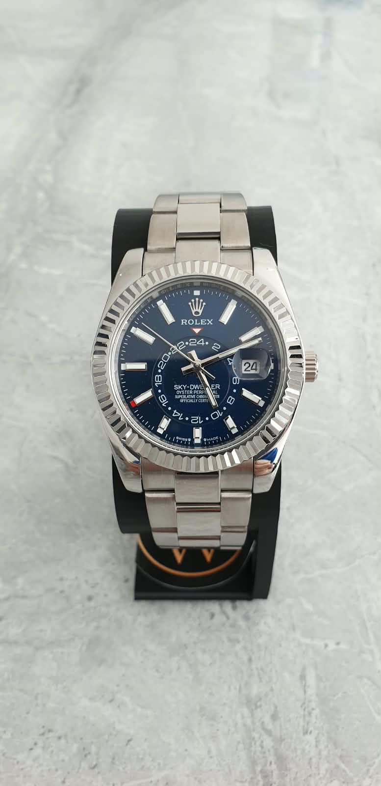 Rolex Sky-Dweller, Automatic, Blue Dial, Fluted Bezel, Steel Case (41mm)