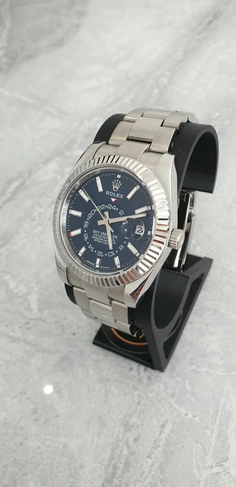 Rolex Sky-Dweller, Automatic, Blue Dial, Fluted Bezel, Steel Case (41mm)