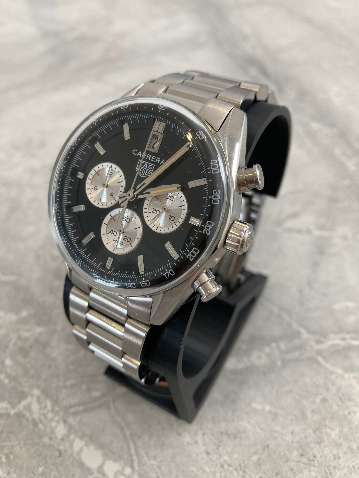 TAG Heuer Carrera Chronograph, Automatic, Black Dial, Steel Case (42mm)