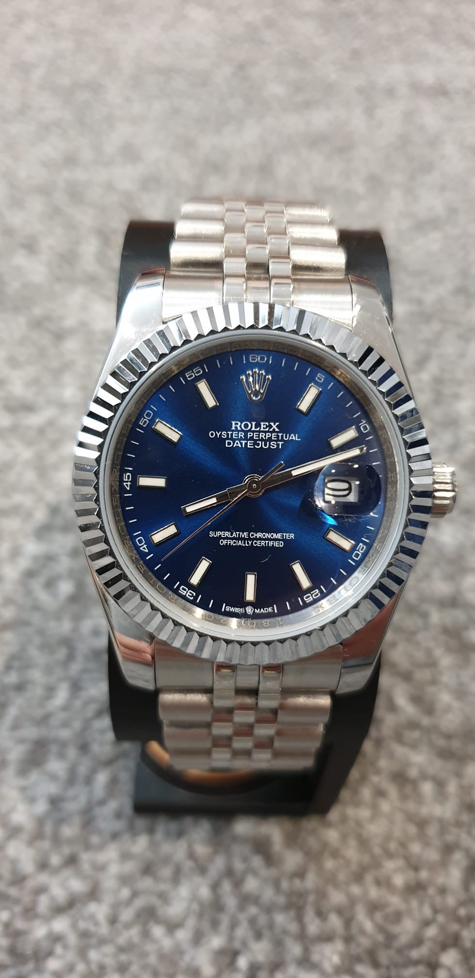 Rolex Datejust, Automatic, Blue Dial, Fluted Bezel, Steel Case (41mm)