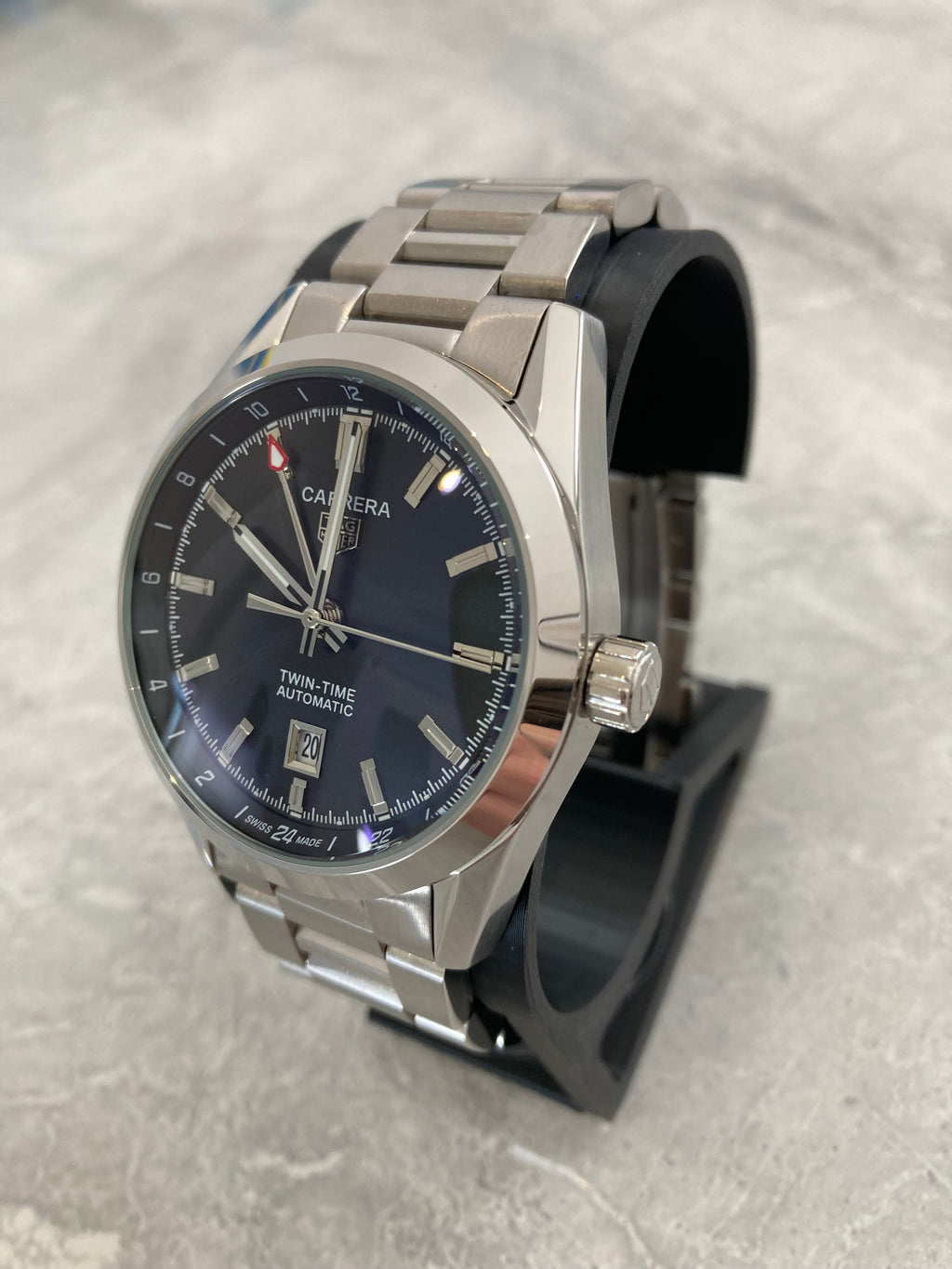 TAG Heuer Carrera Twin-Time, Automatic, Blue Dial, GMT Display, Steel Case (41mm)