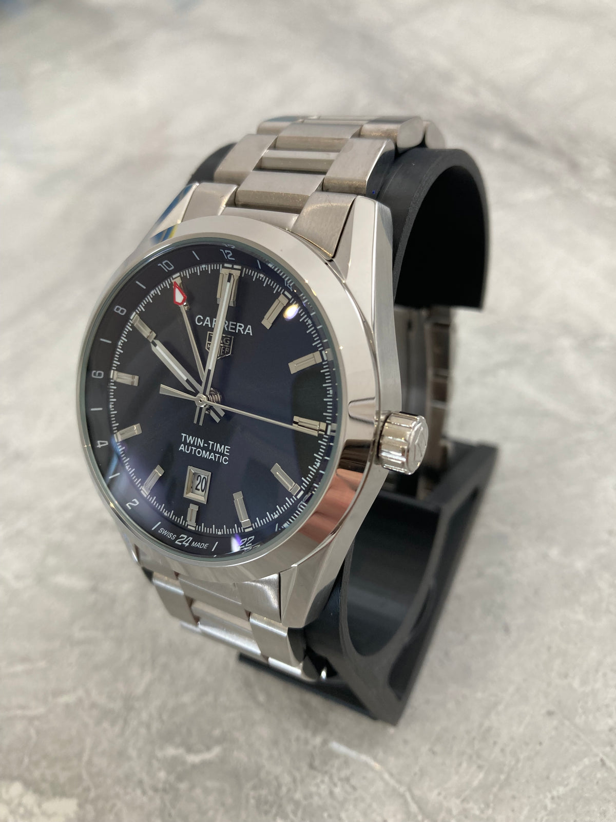 TAG Heuer Carrera Twin-Time, Automatic, Blue Dial, GMT Display, Steel Case (41mm)