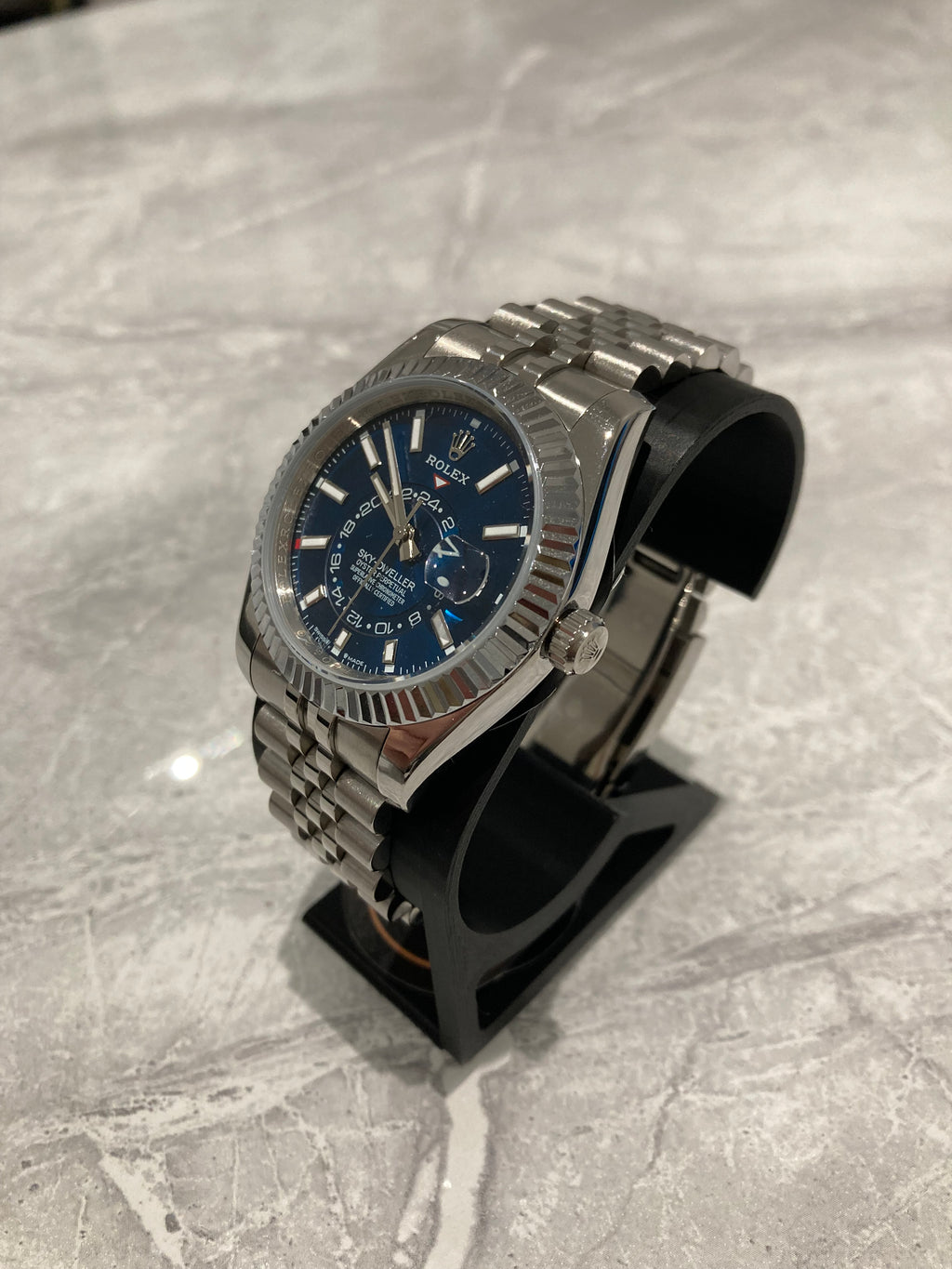 Rolex Sky-Dweller, Automatic, Blue Dial, Fluted Bezel, Steel Case (41mm)
