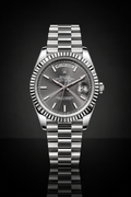VSF Rolex Day-Date, Automatic, Grey Dial, Fluted Bezel, Steel Case (40mm)