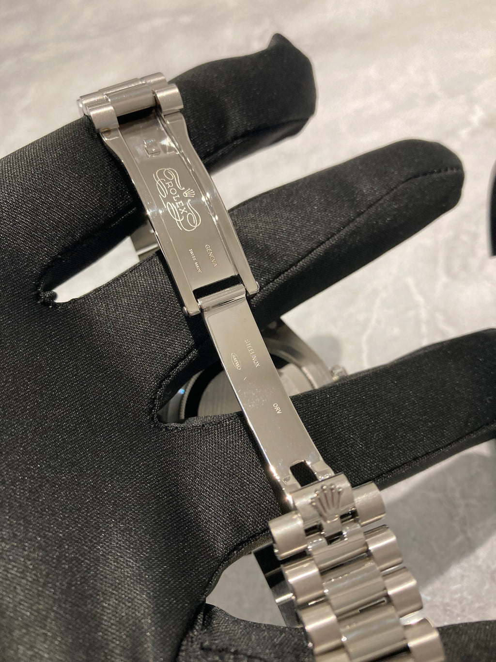 Rolex Day-Date, Automatic, Blue Ombré Dial, Fluted Bezel, Steel Case (40mm)