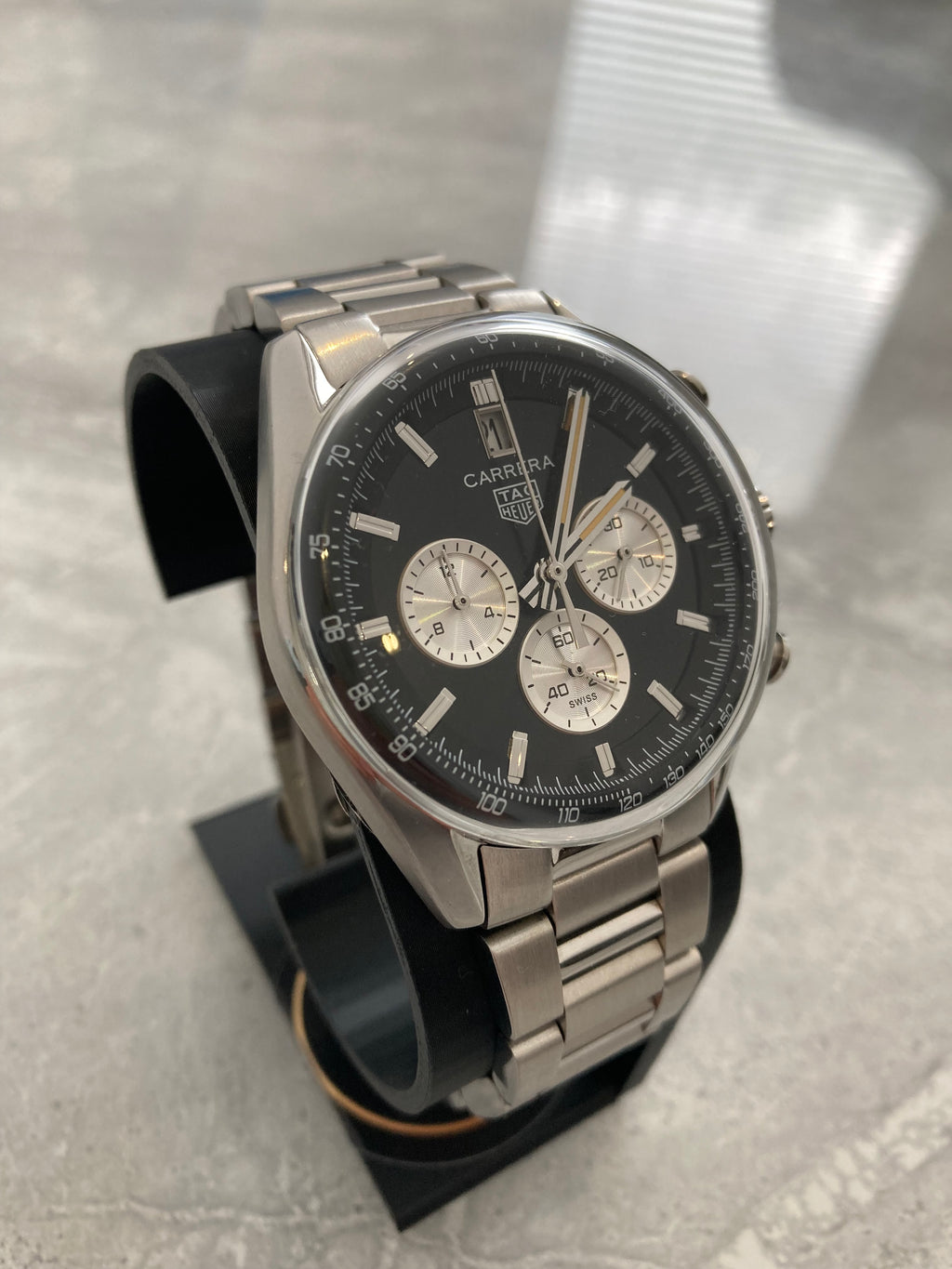 TAG Heuer Carrera Chronograph, Automatic, Black Dial, Steel Case (42mm)