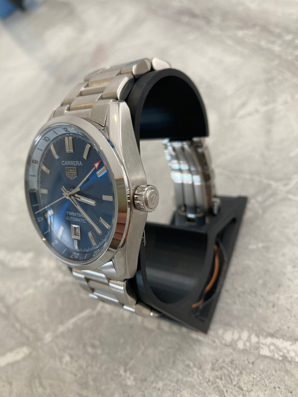 TAG Heuer Carrera Twin-Time, Automatic, Blue Dial, GMT Display, Steel Case (41mm)