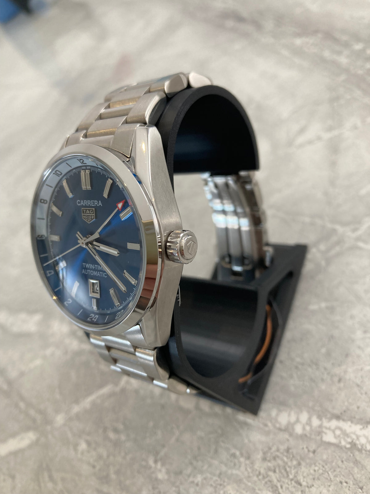 TAG Heuer Carrera Twin-Time, Automatic, Blue Dial, GMT Display, Steel Case (41mm)