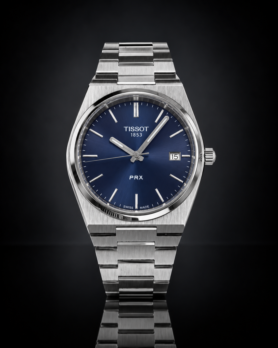 Tissot PRX, Quartz, Blue Dial, Stainless Steel Case & Bracelet (40mm)
