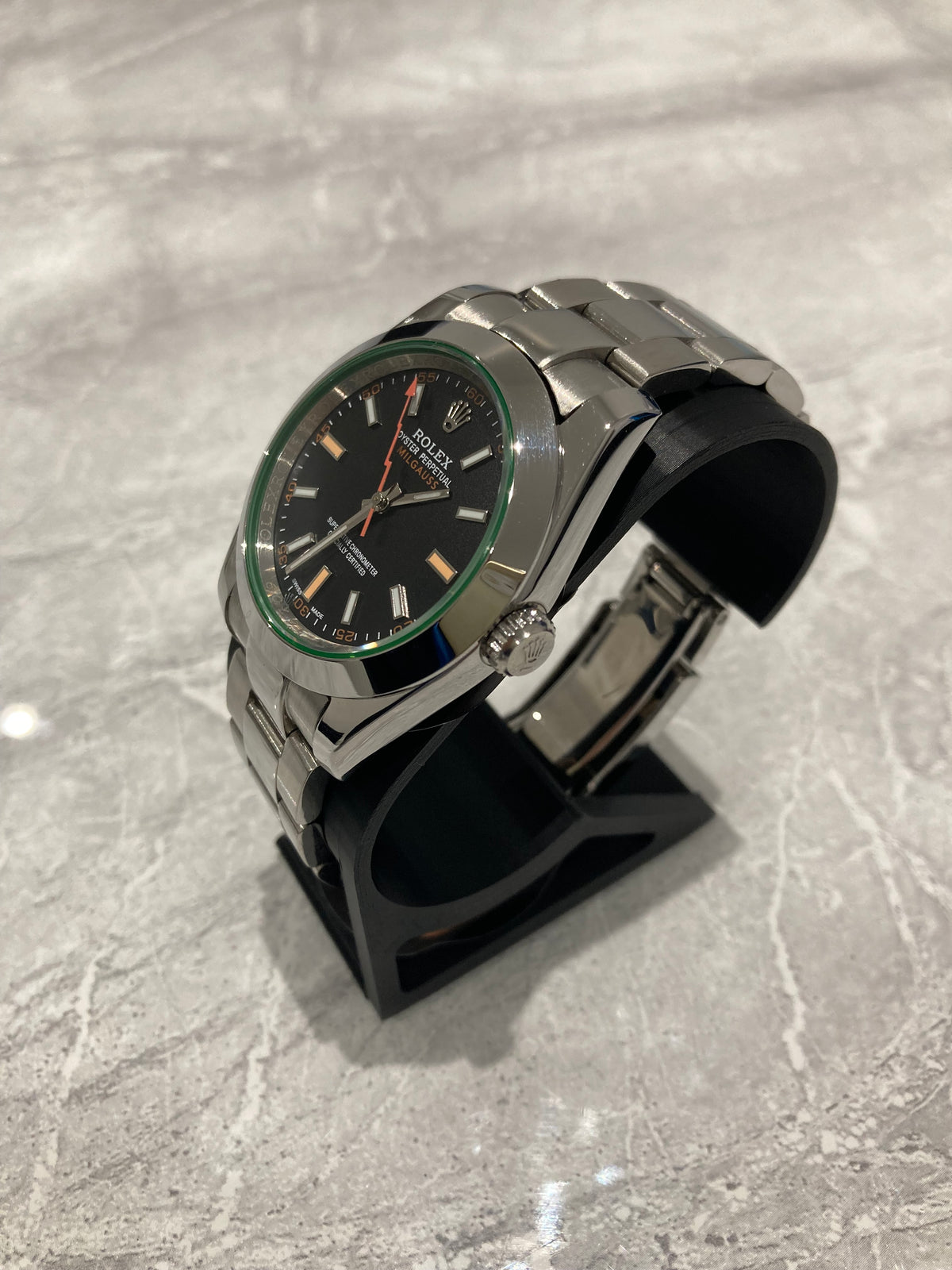 Rolex Milgauss, Automatic, Black Dial, Smooth Bezel, Steel Case (41mm)