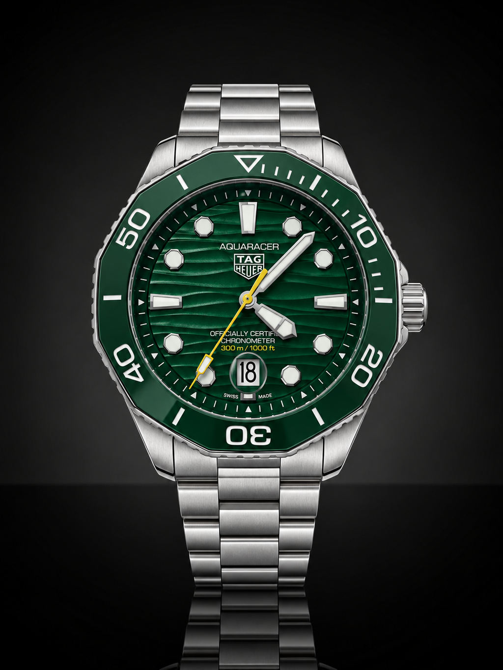 TAG Heuer Aquaracer, Automatic, Green Dial, Green Bezel, Steel Case (43mm)