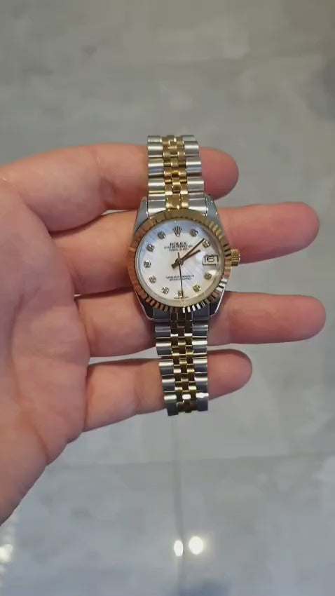 Rolex Datejust, Automatic, White Dial, Fluted Bezel, Steel Case (31mm)